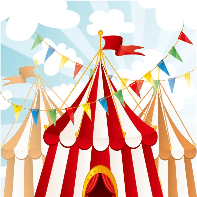 5x7ft Circus Tent Party Photocall Background Vinyl Amusement Park