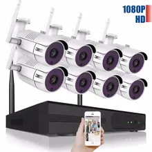 Full HD 1080P 8CH Беспроводная NVR CCTV система безопасности 2.0MP IP камера 1080P Wifi Сеть наружного наблюдения комплект