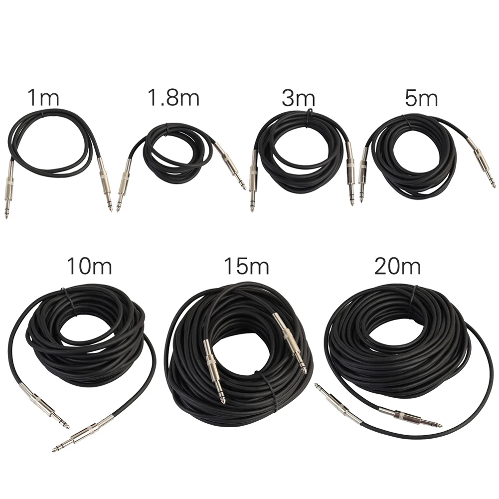 

1Pcs 1/4in Metal 6.35mm Jack Male to Male Stereo Audio Cable for Electric Guitar Mixer 5M 10M 15M 20M Mono/Stereo Audio Cable
