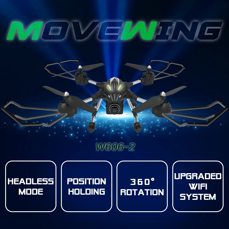 

WiFI FPV RC Drone W606-2 4CH 2.4G 4D Roll Remote control helicopter with hd adjustable camera 3D Roll Quadcopter Model Toys gift