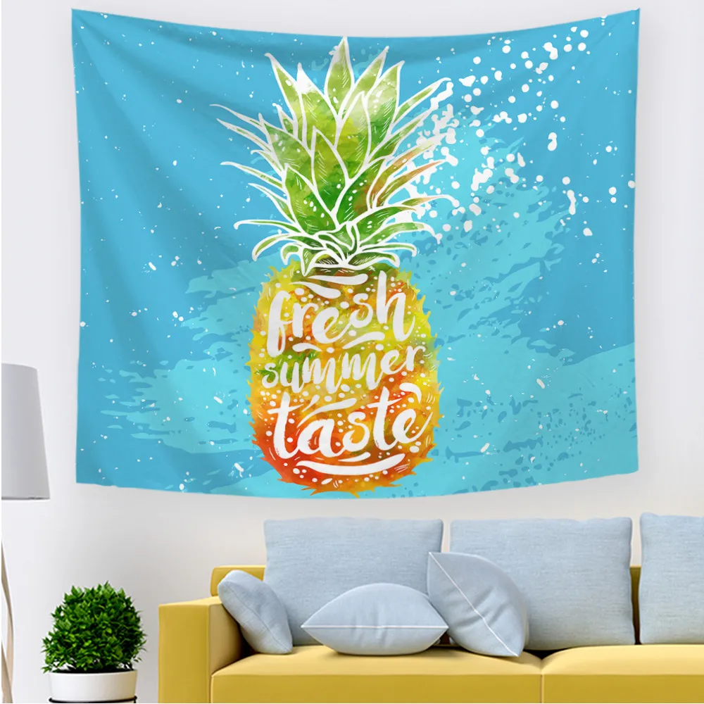 

Tropical Tapestry Pineapple Flamingo Psicodelico Muur Tapijt Beach Tent Goblen Sabana Playa Tenture Murale Wall Fabric Hanging