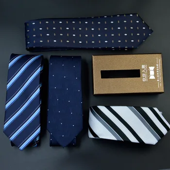 

Hlinayi Men's business formal wear tie 7CM casual stripes tie