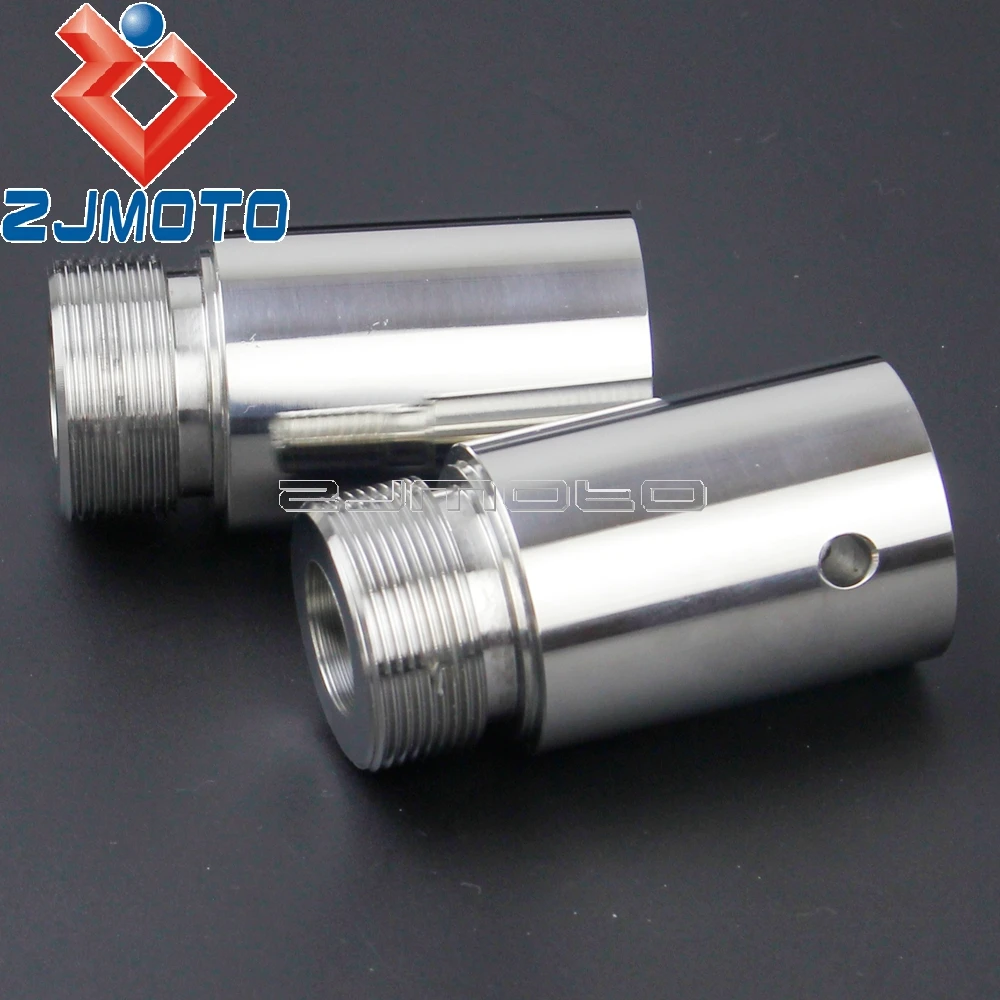 1 Pair Motorcycle Stainless Steel 39mm Fork Tube 2in Extensions For