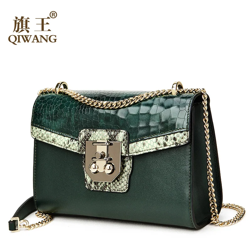 

Green Women Bags Genuine Leather Female Clutch Bag Shoulder Messenger Bags Luxury Brand Designer 2019 New Style bolsa feminina
