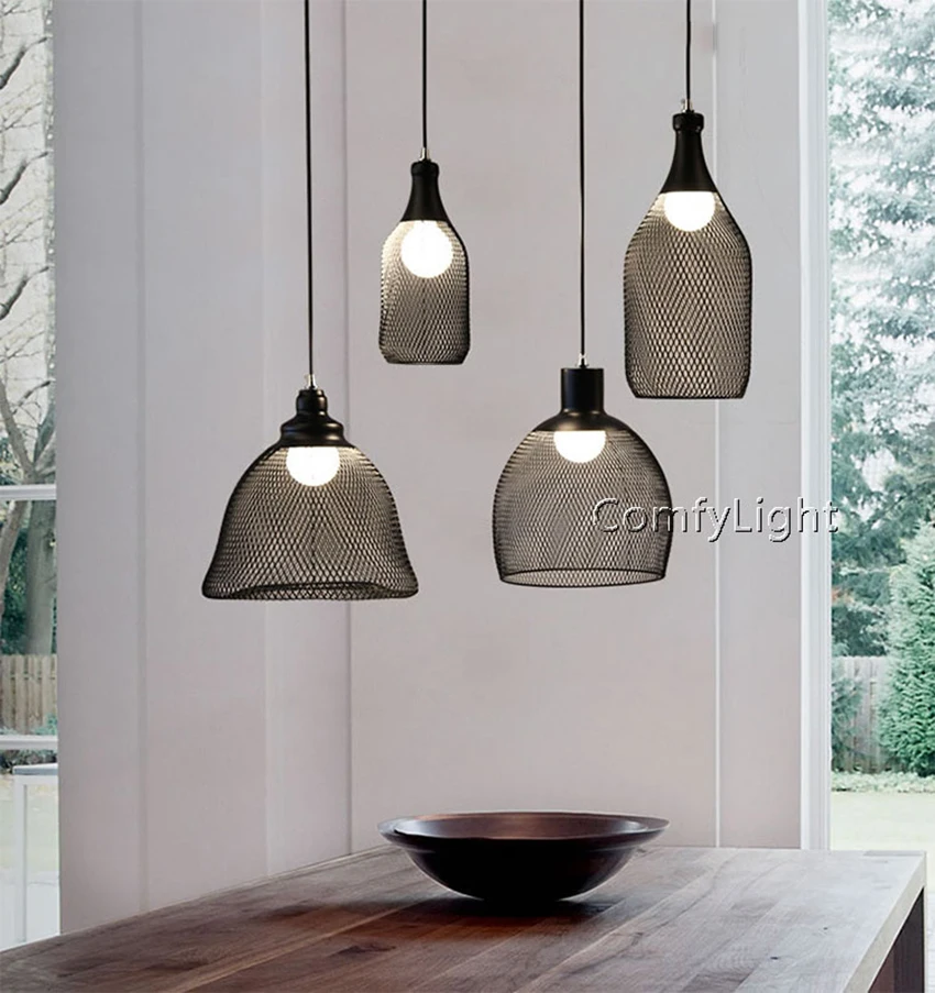 Moderno e Minimalista Pingente de Gaiola do Vintage Lâmpada de Multi Lâmpadas de Decoração Luzes Café e bar e janela e loft Estilo Pingente Interior Iluminação E27 6 Moderno e minimalista do vintage gaiola pingente