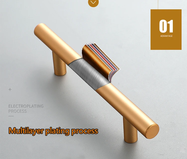 Door Handles T Bar Pull Straight Handle Drawer Knobs (2)