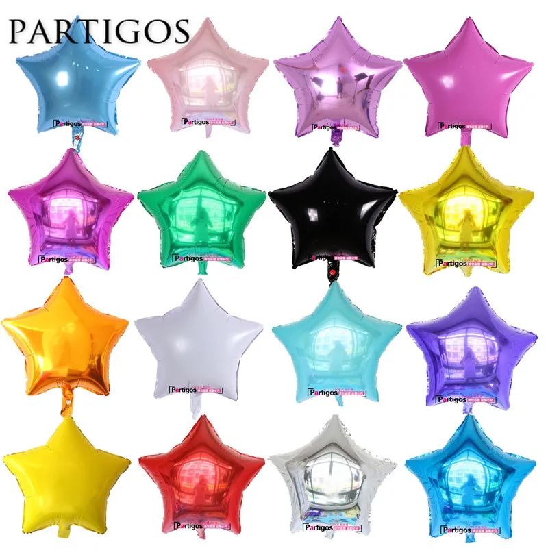5 unids/lote 18 pulgadas globos de papel de estrella pura boda fiesta de cumpleaños decoración helio metálico globos inflables matrimonio niños regalos pelota