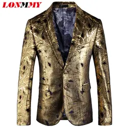 LONMMY Мужской Блейзер Куртка 100% хлопок Casaco masculino мужской костюм куртка золото повседневный мужской блейзер тенденция 2019 этап bleiser hombre