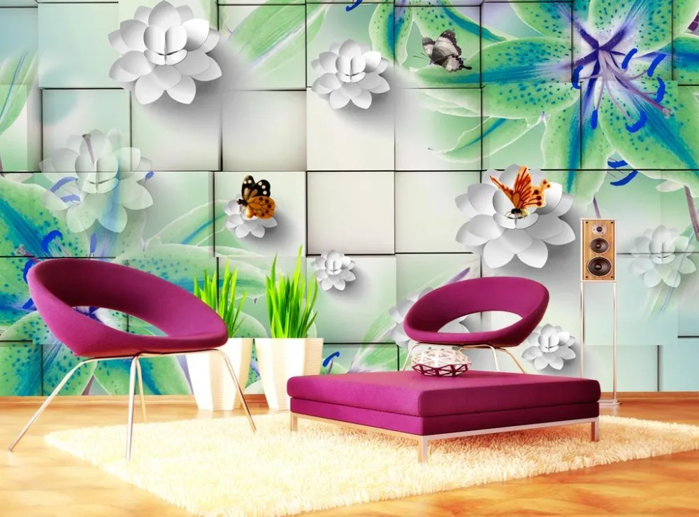 

Custom Relief Stereoscopic 3d Photo Wallpaper lily 3d Mural Wallpaper Bedroomcloth Living Room Painted Background Wall paper