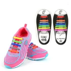 16Pc/Set Unisex Women Men Athletic Shoes Lazy No Tie Shoelaces Elastic Silicone Shoe Laces Shoestrings All Sneakers Fit Strap