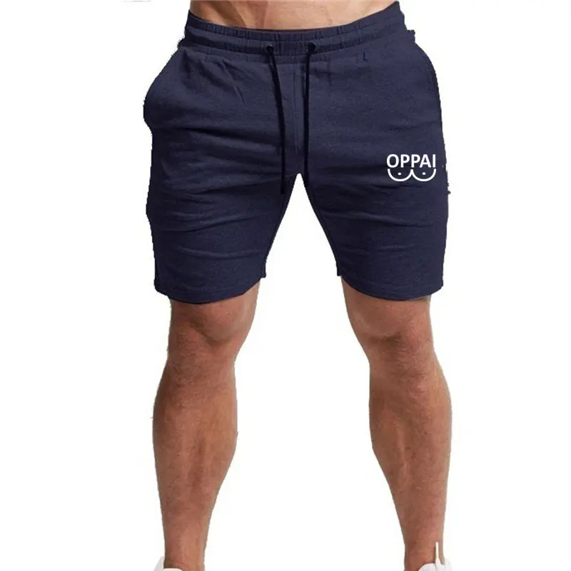 New OPPAI Printed Men Casual Shorts Pants Cotton Running Gym Shorts Summer Sports Shorts