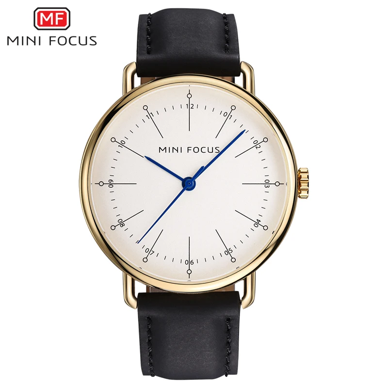 

MINIFOCUS Fashion Men's Watches Analog Quartz Watch Men Waterproof Black Leather Strap Luxury Brand Relogio Masculino Male Clock