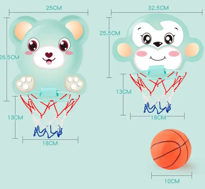 1 шт. подвесной баскетбольный обруч с шариками игрушки Детский баскетбол игрушки мультфильм Медведь обезьяна Тигр лягушка детская спортивная игра ролевые игрушки