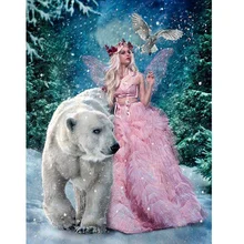 Алмазная вышивка эльфы медведь 5D алмазная картина Полный алмаз 3D картина из страз Вышивка крестом