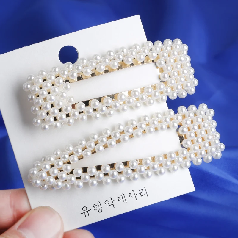 Fashion 8 Styles Women Korean Pearl Imitation Beads Hair Clip Barrette Stick Hairpin Hair Styling Accessories handmade For Girls