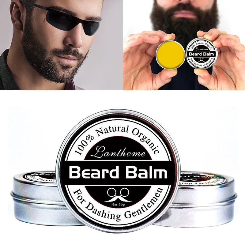 

1PC Professional Natural Beard Growth Conditioner Balm Organic Moustache Conditioner Beard Wax For Caring Smooth Styling TSLM2