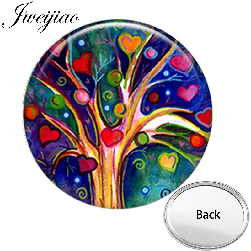 

JWEIJIAO Art Photo Tree Nature Plant One Side Mini Pocket Mirror Portable Makeup Vanity Hand Travel Purse Mirror
