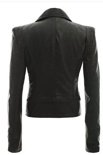 Xxxxl xxxl Модные женские Мотоциклетные Куртки из искусственной кожи женские с длинным рукавом Осень Зима Байкерская уличная одежда черное пальто цвета кофе