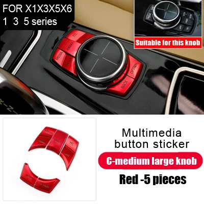 Мультимедийные кнопки, крышка, наклейка для BMW F30 F10 F20 F25 F07 X1 X3 X5 X6 3 серии, Автомобильный интерьер, мультимедийная ручка, рамка, украшение - Название цвета: 08