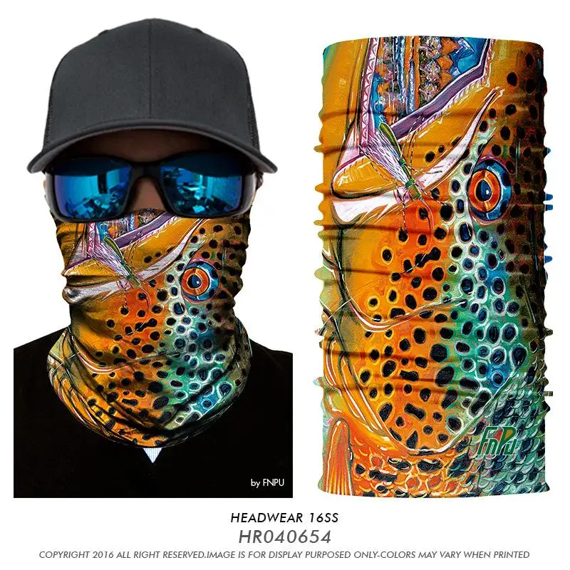 3D охотничья маска для лица многофункциональный головной убор рыболовная походная уличная Бандана с изображением рыб анти-УФ форель Карп Велоспорт Волшебная бандана шарф - Цвет: HR040654