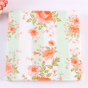

New decoupage table napkin paper tissue vintage printed flower birthday wedding party home decorative placemat hotel coffee shop