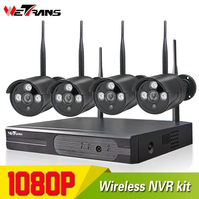 

Wireless CCTV Camera System 1080P HD Plug Play P2P Waterproof 20m Night Vision Outdoor Surveillance Wifi CCTV Kit 4CH 2MP