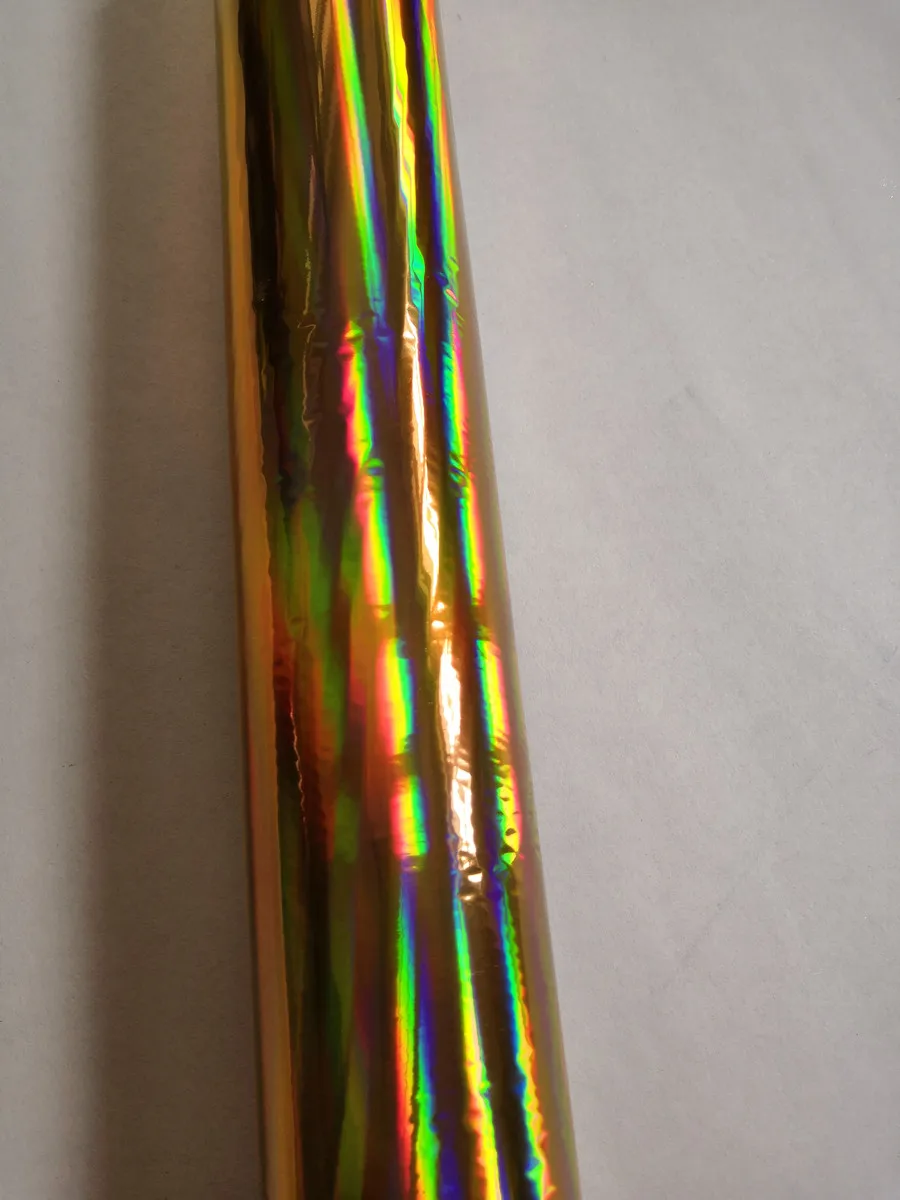 holographic-foil-hot-stamping-foil-gold-color-plain-pattern-a05-hot-stamping-on-paper-and-fishiing-16cm-x-120m-transfer-film