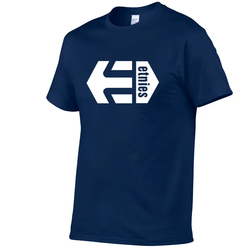 New Solid color Etnies T Shirt Mens Black And White 100% cotton Tees Summer Skateboard Skateboard Boy T-shirt tops free delivery