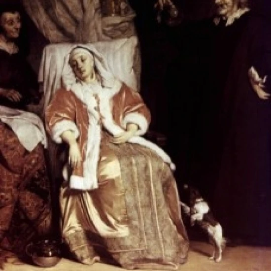 Physician Visiting a Sick Girl by Gabriel Metsu oil on canvas 17th century 1629-1667 Russia St Petersburg The (24 x 36)