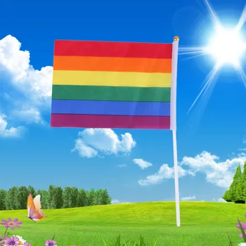 

Promotion Sale14 x 21cm gay Rainbow Flag Polyester for Lesbian Gay Bisexual Transgender New Arrival