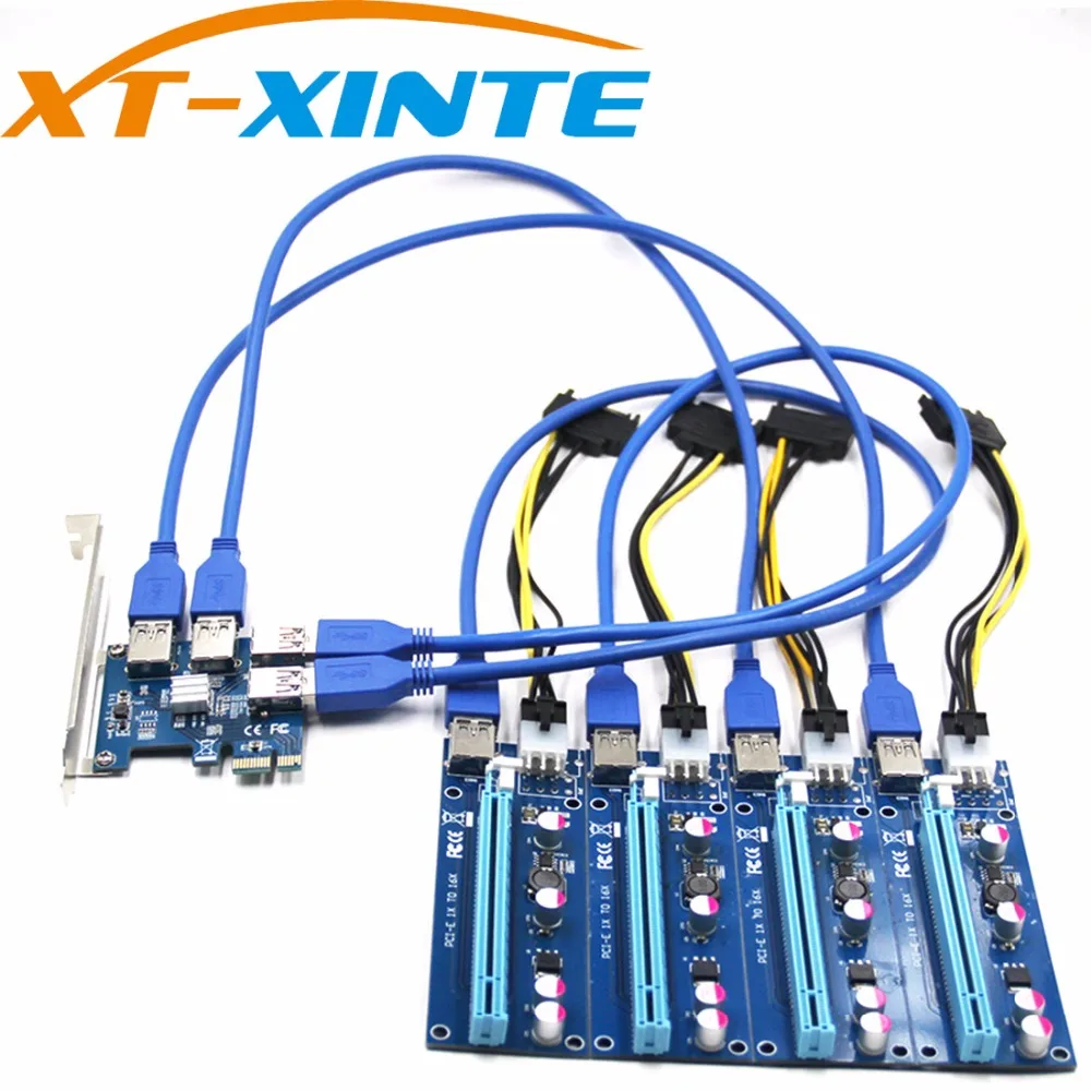 NEW Add in Card PCIe 1 to 4 PCI Express 16X Slots Riser Card PCI E