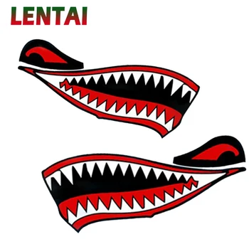 

LENTAI For Renault megane 2 3 duster captur clio 4 Fiat 500 punto Land Rover 1Pair Car Stickers car body Shark Mouth Styling