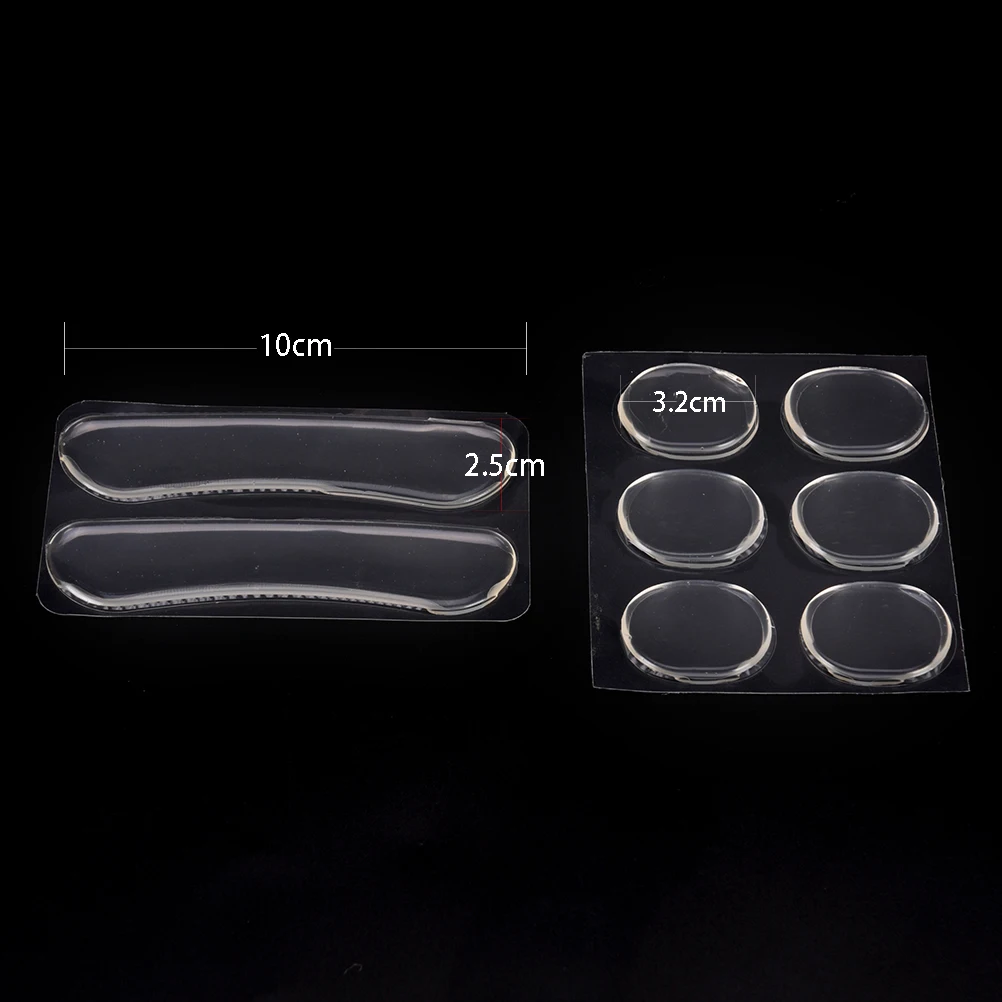 1Sheet Clear Back Silicone Gel Heel Liner Grips Soft Cushion Pad Insole For High Heeled Shoe Hot Sale 2Styles