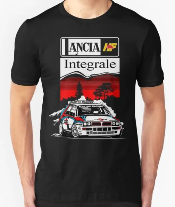 Мужская брендовая рубашка LANCIA DELTA INTEGRALE HF RALLYE MARTINI спортивные футболки с