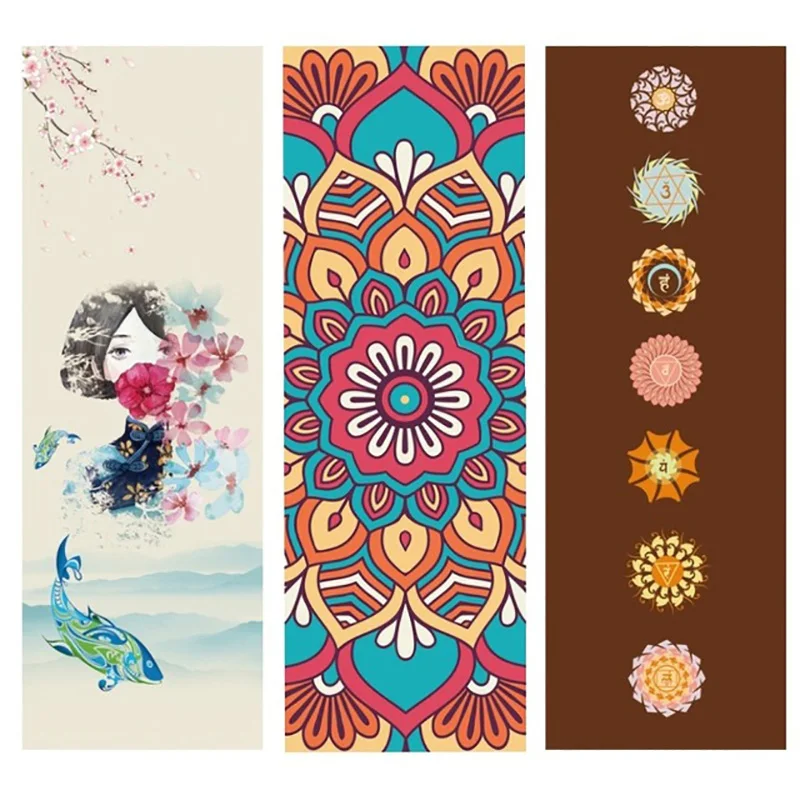 

Suede TPE Yoga Mat Foldable Sweat Absorption 183*61cm*5mm Yoga Pad Exercise Eco-friendly Sports Exercise pads Fitness Yoga Mats