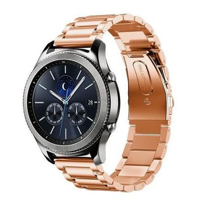 Ремешок для часов из нержавеющей стали для huawei watch gt 2 46 мм 42 мм samsung gear S3 Frontier galaxy watch active 2 46 мм 42 мм amazfit bip