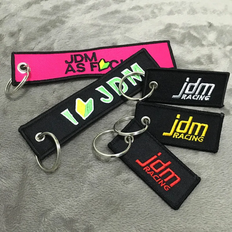 

JDM Keyring Tags Keychain Car Styling Racing Key Ring Embroidery Keychain Luggage Tag For Keys, Badge, Cell Phone