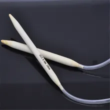 DoreenBeads, бамбуковые круговые спицы, прозрачная трубка, двойные крючки для вязания крючком, инструменты для вязания 100 см(39 3/"), длинные, 1 пара