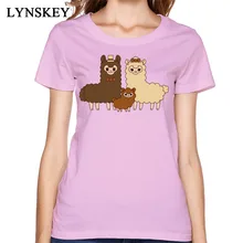 Белые забавные женские футболки с животными Классическая прекрасная шоколадная альпака, семейный принт, Топы И Футболки, самая дешевая Женская одежда, футболка