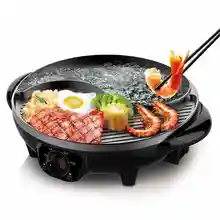 220 В многофункциональный электрический горячий горшок с антипригарным покрытием, гриль для барбекю, половина горячего горшка для барбекю, плита для гриля, мультиварка, 2 вкуса
