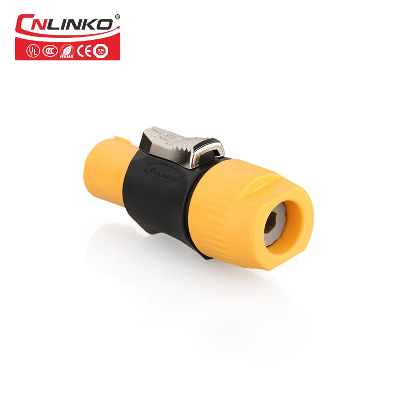 CNLINKO YF24 3pin PBT пластиковые материалы 20A 500 В вилка и розетка желтый