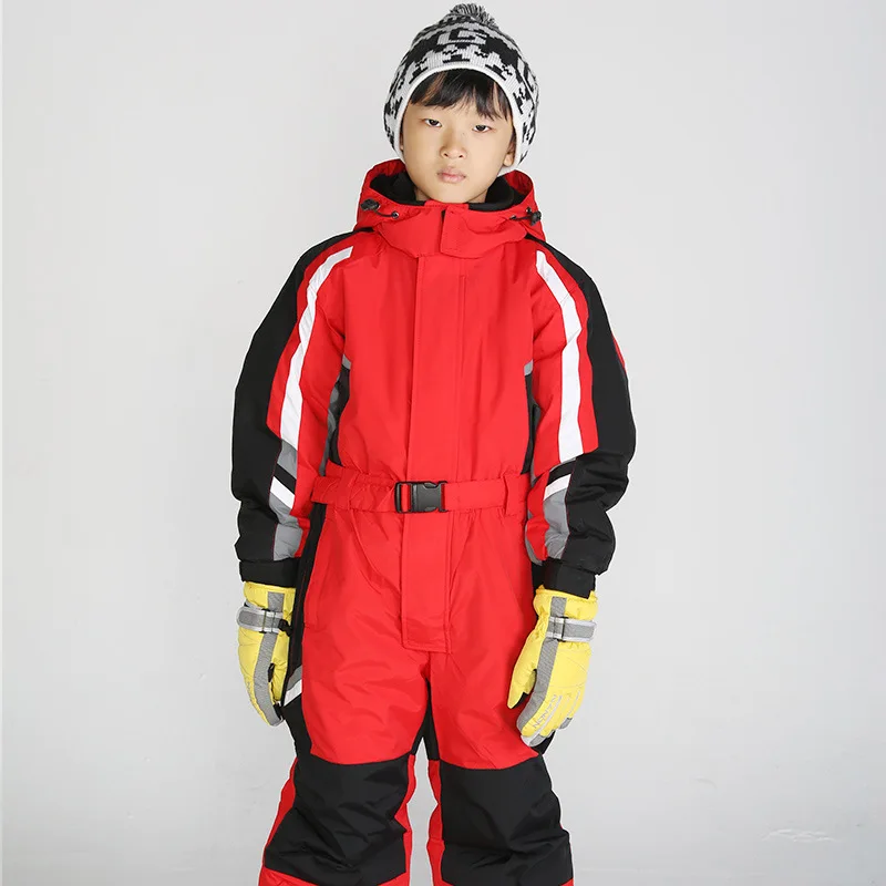 Dollplus/ Зимний лыжный костюм для маленьких мальчиков и девочек; Цельный Детский комбинезон с капюшоном; водонепроницаемый и ветрозащитный зимний комбинезон; детская одежда