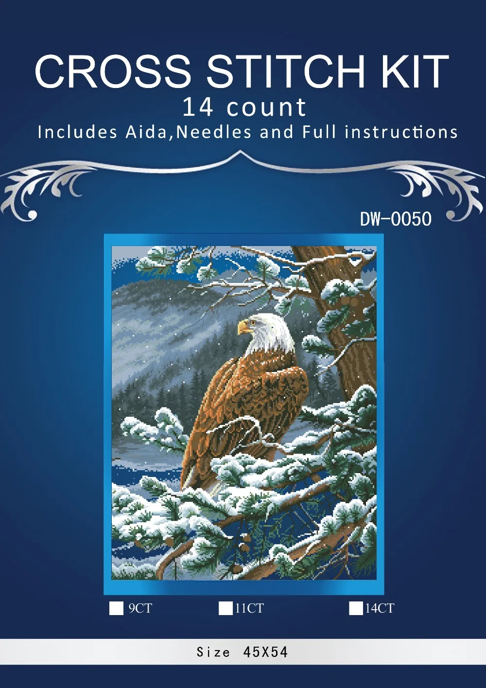 top quality lovely counted cross stitch kit Eagles Eye View snow eagle