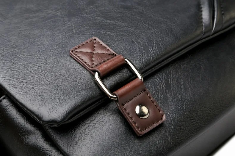 MJ Men's Bags Vintage PU Leather Male Messenger Bag High Quality Leather Crossbody Flap Bag Versatile Shoulder Handbag for Men (19)
