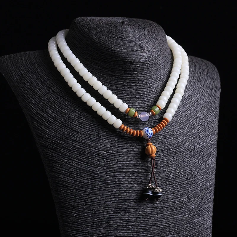 BOEYCJR белый Bodhi 108 бусины Йога Медитация браслеты и браслеты ручной работы винтажный Энергетический Браслет для женщин подарок