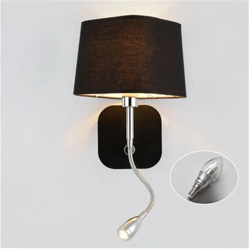 Простой железный настенный светильник в стиле лофт вращающийся прикроватный