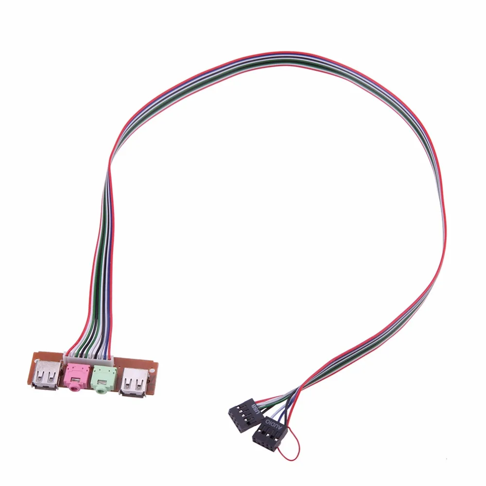Передняя панель для ПК с 2 USB портами и аудиоразъемами кабелем|audio cable with mic|cable