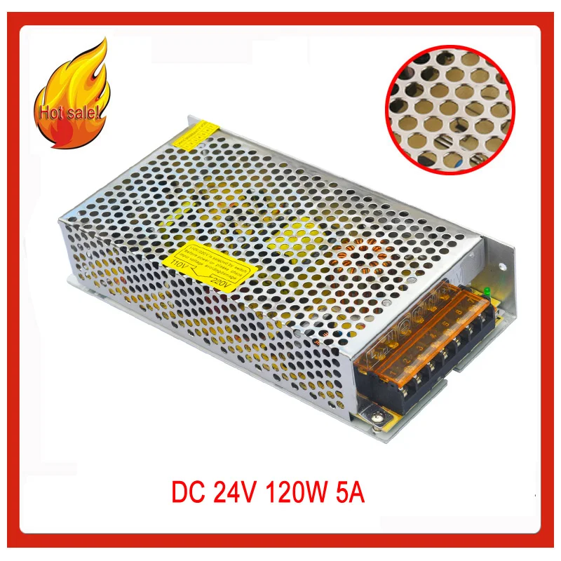 

AC 110V/ 220V to DC 24V 5A 120W Voltage transformer Switching power supply for strip free shipping