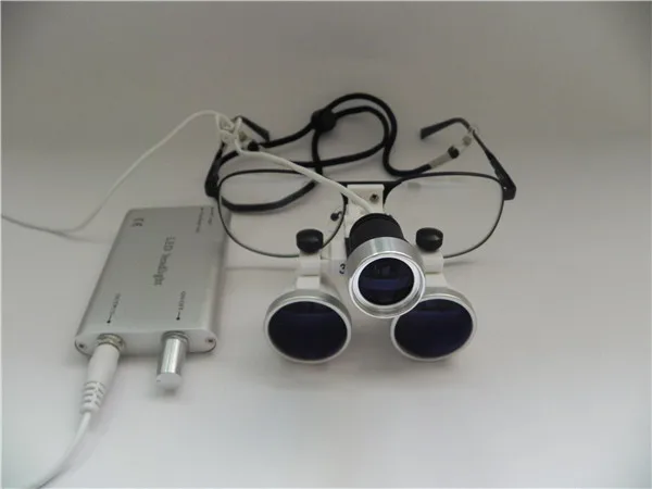 

Anti-Fog 3.5x 420mm Dental Surgical Binocular Loupes + LED Head Light lamp