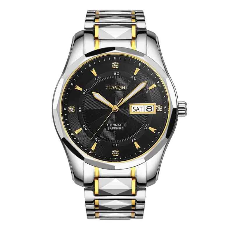 Tungsten steel Automatic Watch Men GUANQIN Retro Mechanical watches men